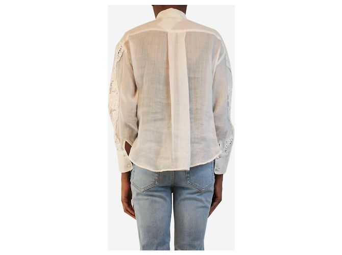 Zimmermann Camisa blanca transparente de broderie anglaise - size UK 8 - vista 2