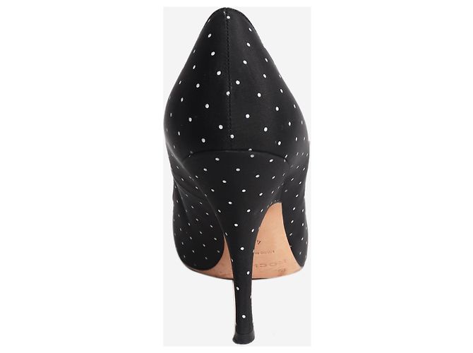 Rochas Schwarze Pumps mit Polka Dots und Kristallbesatz - size EU 40 - Ansicht 4