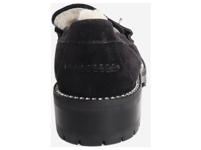 Jimmy Choo Mocassini in camoscio e shearling neri - size EU 37 - vista 3
