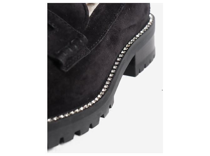 Jimmy Choo Mocassini in camoscio e shearling neri - size EU 37 - vista 4