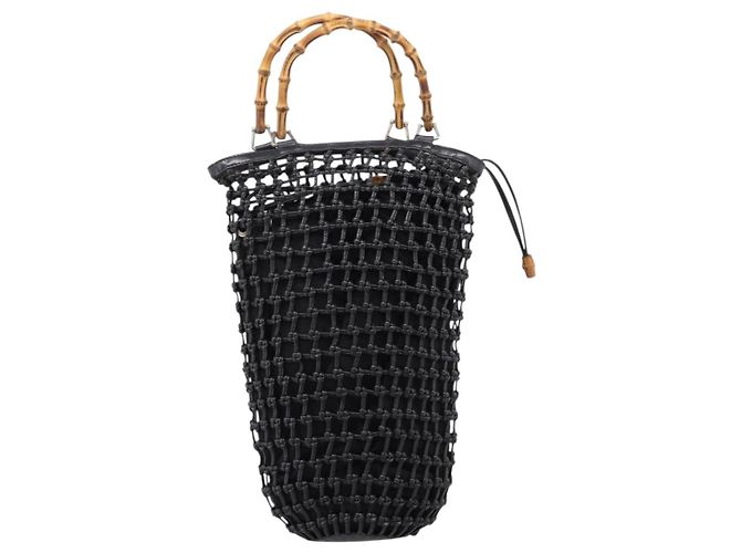 GUCCI Bamboo Handtasche Leder Schwarz Silber 000 1046 - Ansicht 2