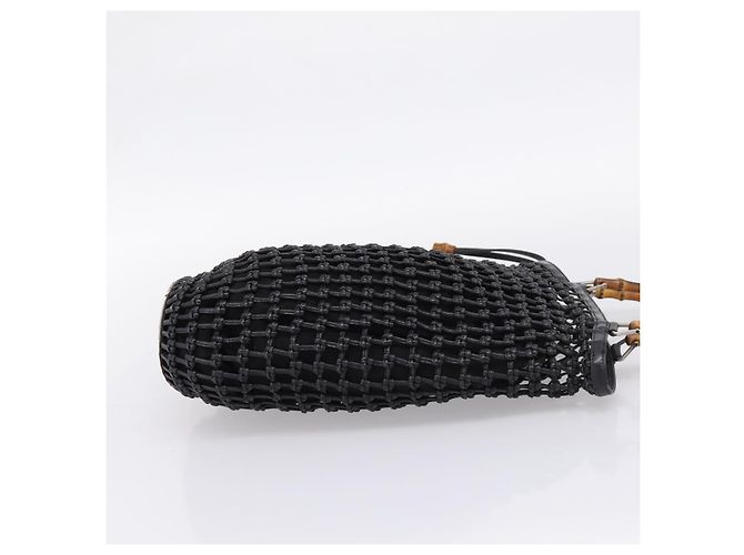 GUCCI Bamboo Handtasche Leder Schwarz Silber 000 1046 - Ansicht 4