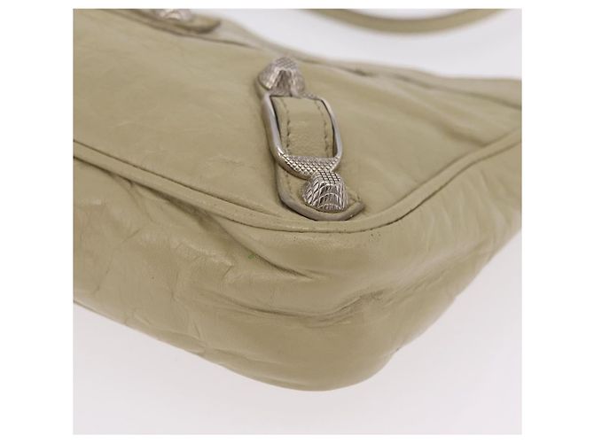 Balenciaga Giant City Shoulder Bag Leather Beige Silver 230640 - vista 15