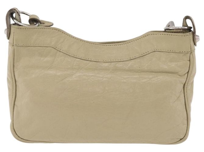 Balenciaga Giant City Shoulder Bag Leather Beige Silver 230640 - vista 2