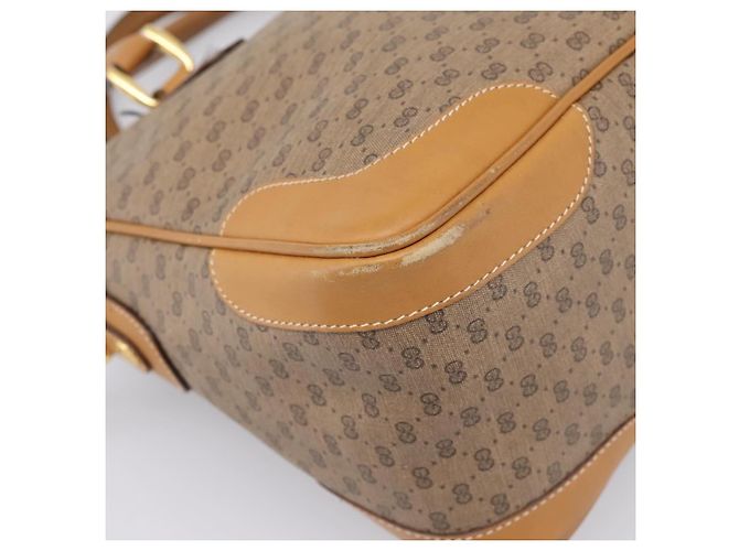 GUCCI Micro GG Supreme Hand Bag PVC 2way Beige Gold 002 122 0033 - vista 10