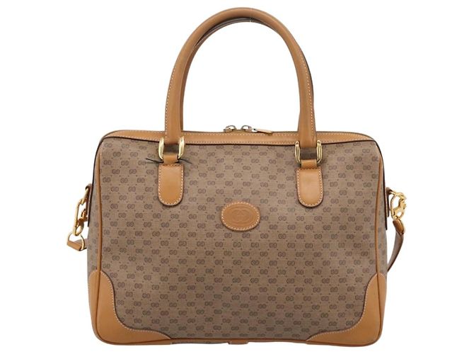 GUCCI Micro GG Supreme Hand Bag PVC 2way Beige Gold 002 122 0033 - vista 13