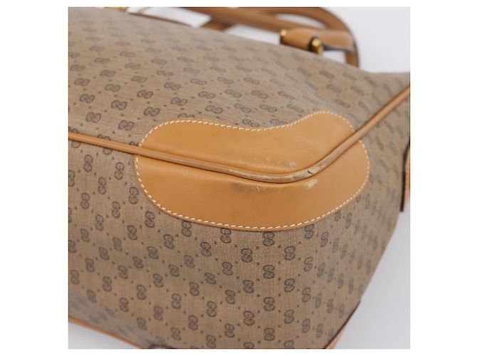 GUCCI Micro GG Supreme Hand Bag PVC 2way Beige Gold 002 122 0033 - vista 16