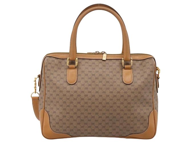 GUCCI Micro GG Supreme Hand Bag PVC 2way Beige Gold 002 122 0033 - vista 2