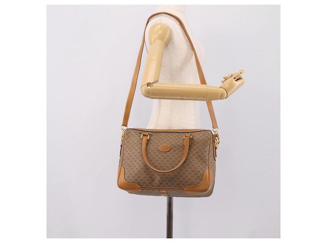 GUCCI Micro GG Supreme Hand Bag PVC 2way Beige Gold 002 122 0033 - vista 25