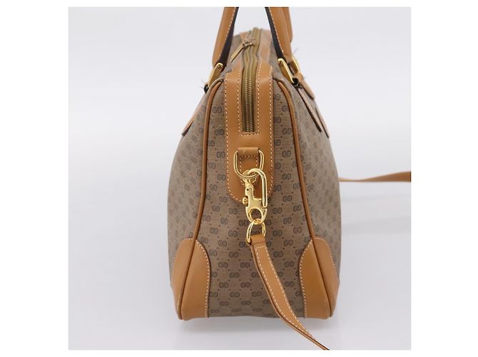GUCCI Micro GG Supreme Hand Bag PVC 2way Beige Gold 002 122 0033 - vista 3