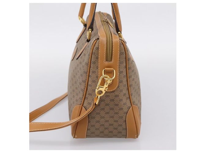 GUCCI Micro GG Supreme Hand Bag PVC 2way Beige Gold 002 122 0033 - vista 4