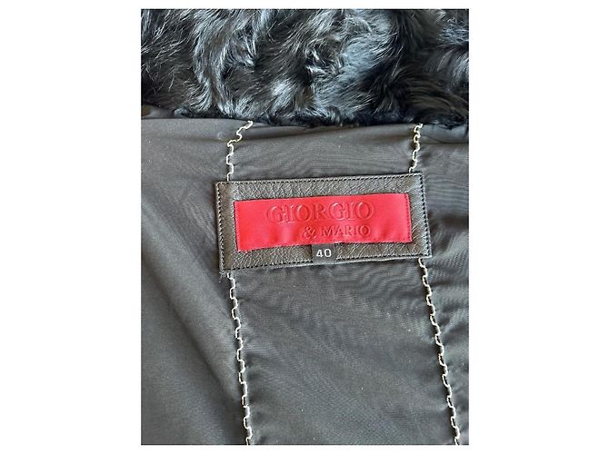 GIORGIO & MARIO Schwarze Lederjacke mit Pelz - Ansicht 7