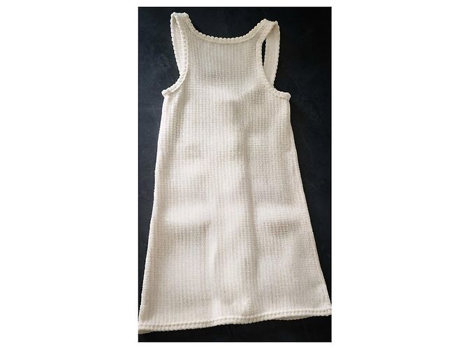 Céline weißes Tweed-Minikleid mit Goldknöpfen - Ansicht 5