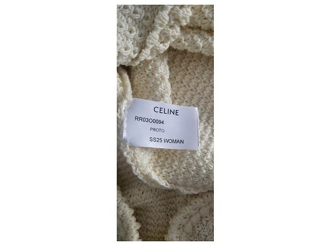 Céline weißes Tweed-Minikleid mit Goldknöpfen - Ansicht 8