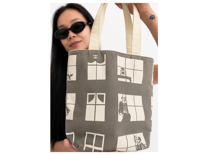 Borsa Tote Chanel Paris in Tela - vista 3