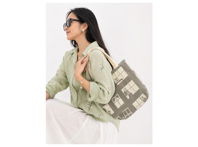 Borsa Tote Chanel Paris in Tela - vista 4