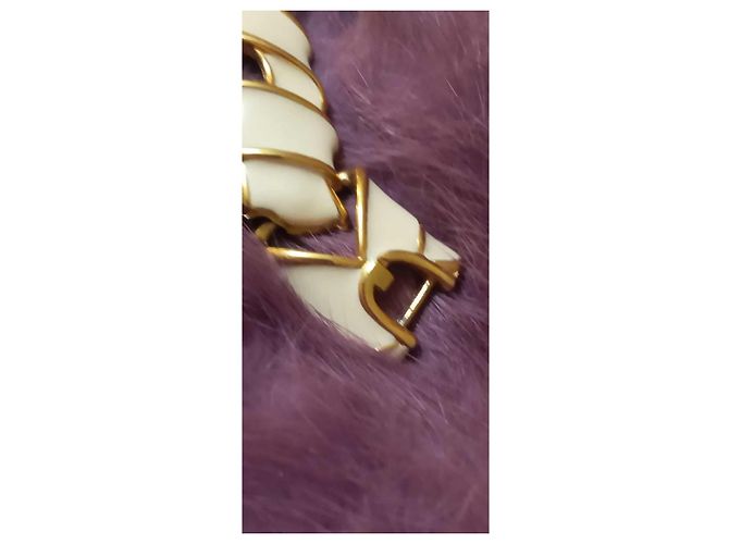 Set Collana e Bracciale Givenchy in metallo dorato e smalto bianco - vista 10