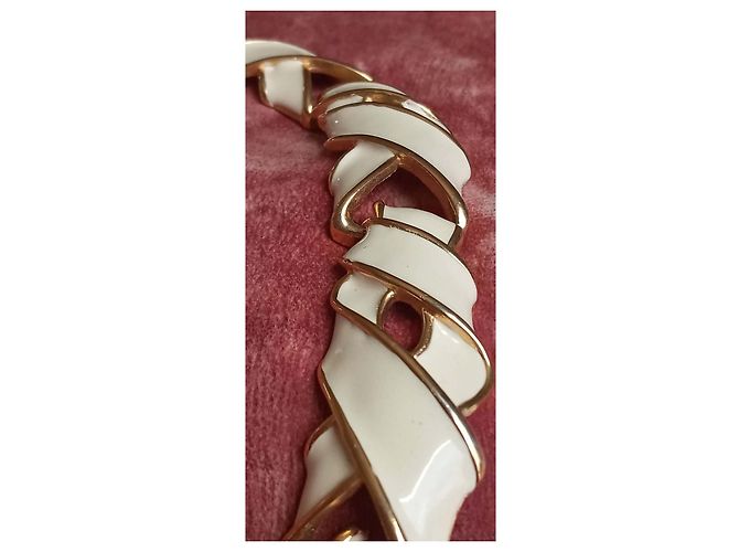 Set Collana e Bracciale Givenchy in metallo dorato e smalto bianco - vista 8
