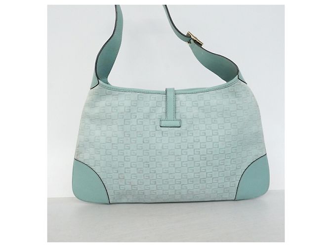 Borsa a tracolla Gucci in camoscio verde chiaro - vista 11
