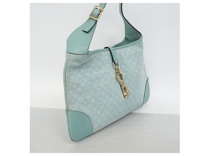 Borsa a tracolla Gucci in camoscio verde chiaro - vista 2