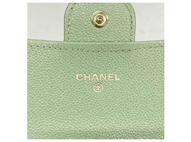 Carteira Longa Chanel em Pele de Bezerro Grão Verde - vista 4