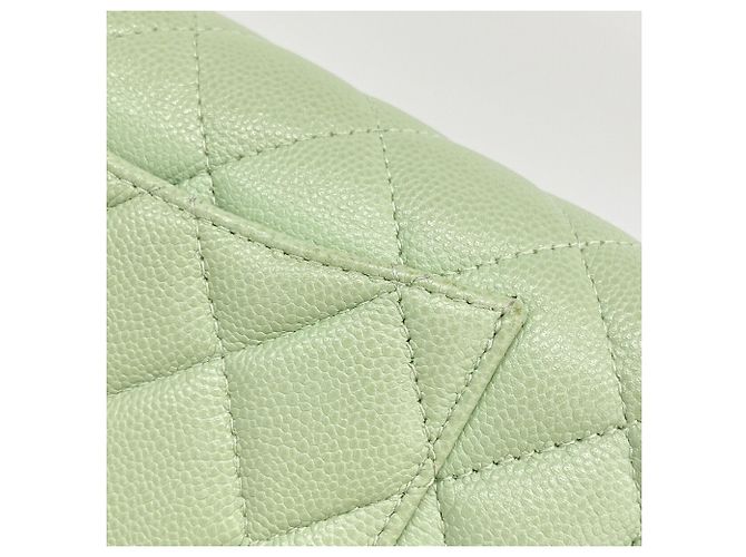 Carteira Longa Chanel em Pele de Bezerro Grão Verde - vista 8