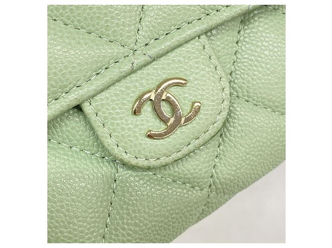 Carteira Longa Chanel em Pele de Bezerro Grão Verde - vista 9