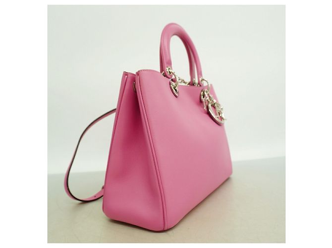 Bolsa Lady em couro Christian Dior em rosa - vista 2