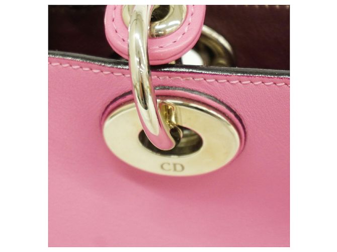 Bolsa Lady em couro Christian Dior em rosa - vista 9