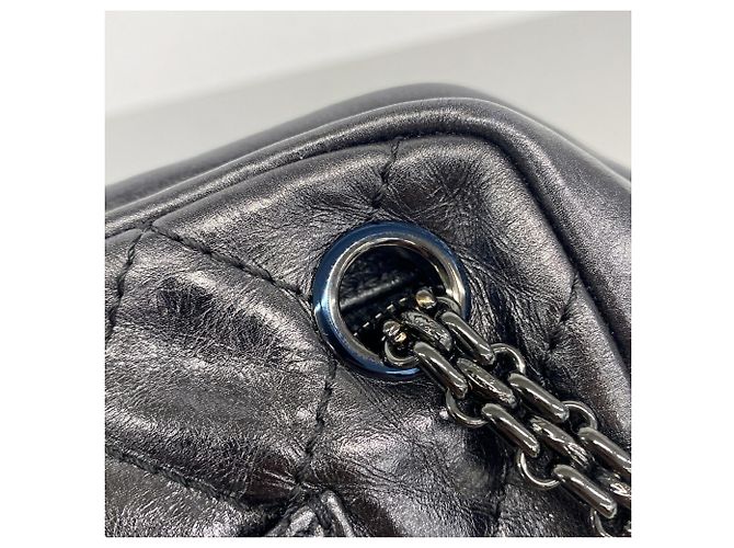 Bolsa de ombro Chanel em couro de bezerro preto - vista 7