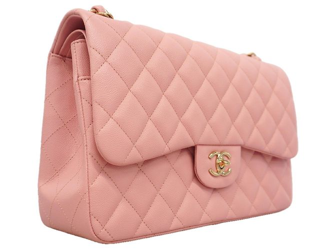 Borsa a tracolla Chanel in vitello martellato rosa - vista 2
