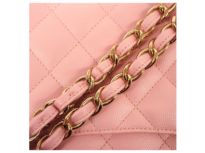 Borsa a tracolla Chanel in vitello martellato rosa - vista 7