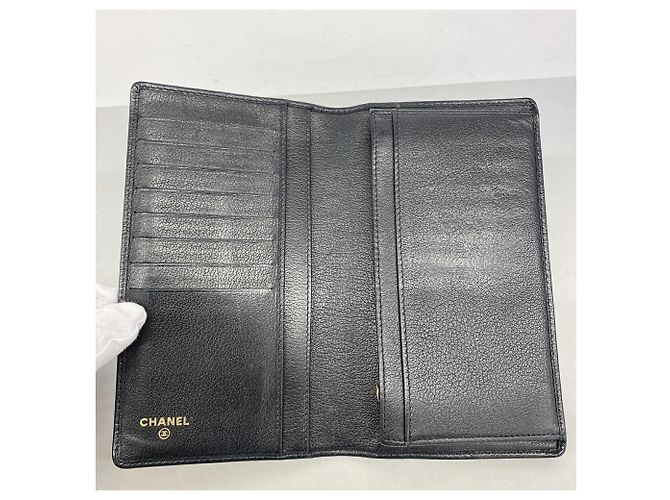 Chanel Black Leather Long Wallet - view 3