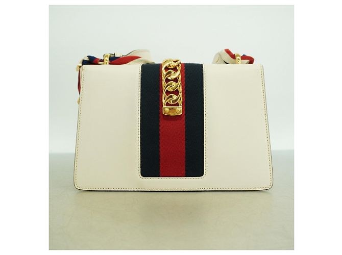 Gucci Schultertasche aus Leder in Elfenbein - Ansicht 11