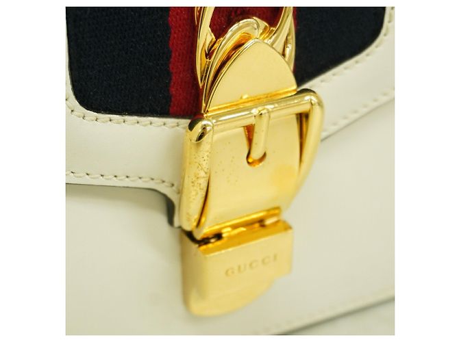Gucci Schultertasche aus Leder in Elfenbein - Ansicht 7