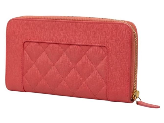 Cartera larga Chanel Matelassé de piel de becerro granulada rosa - vista 2