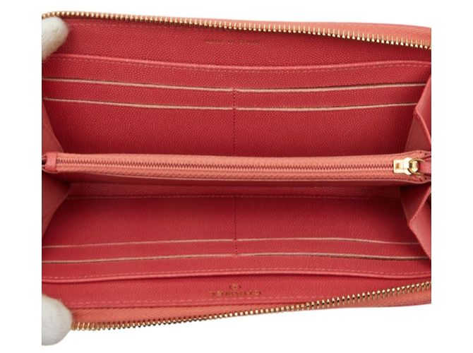 Cartera larga Chanel Matelassé de piel de becerro granulada rosa - vista 7