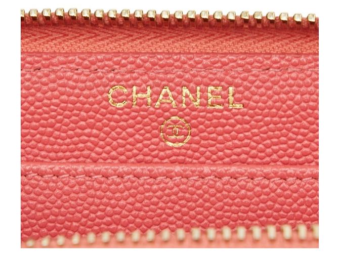 Cartera larga Chanel Matelassé de piel de becerro granulada rosa - vista 8