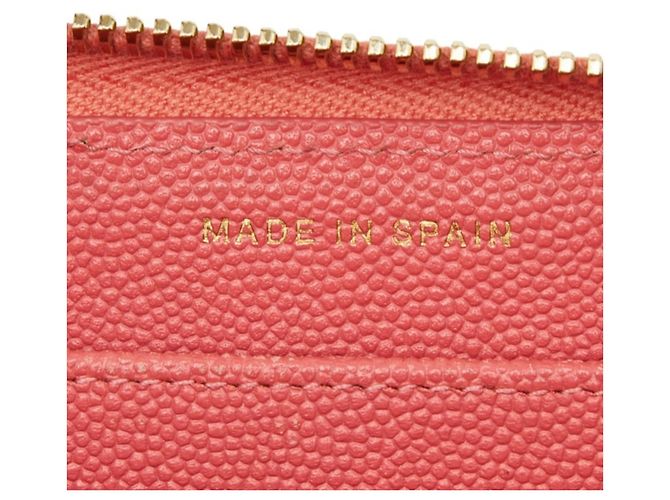 Cartera larga Chanel Matelassé de piel de becerro granulada rosa - vista 9