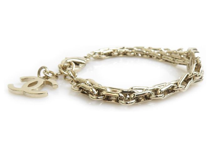 Bracciale con ciondoli in metallo dorato Chanel - vista 3