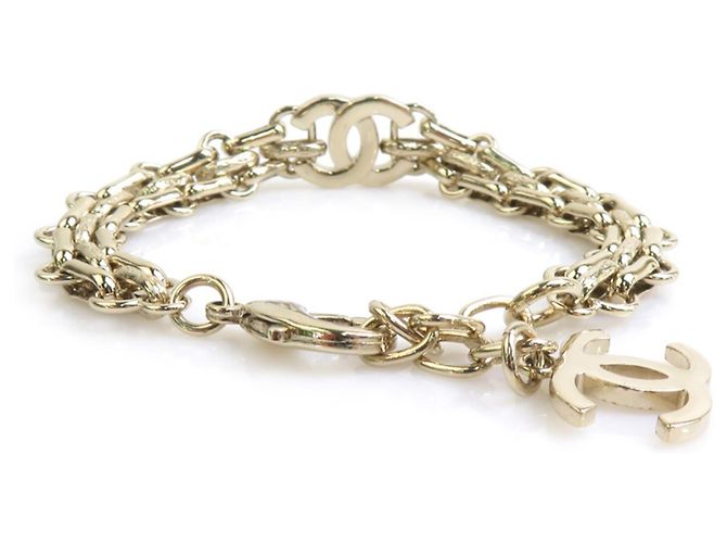 Bracciale con ciondoli in metallo dorato Chanel - vista 4