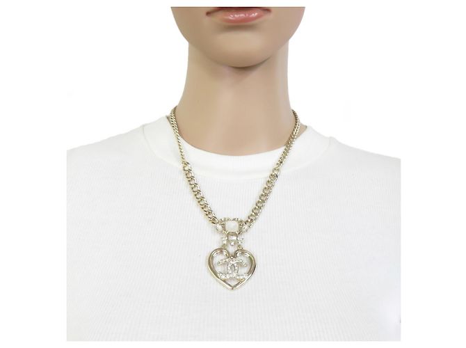 Colar de metal dourado Chanel - vista 7