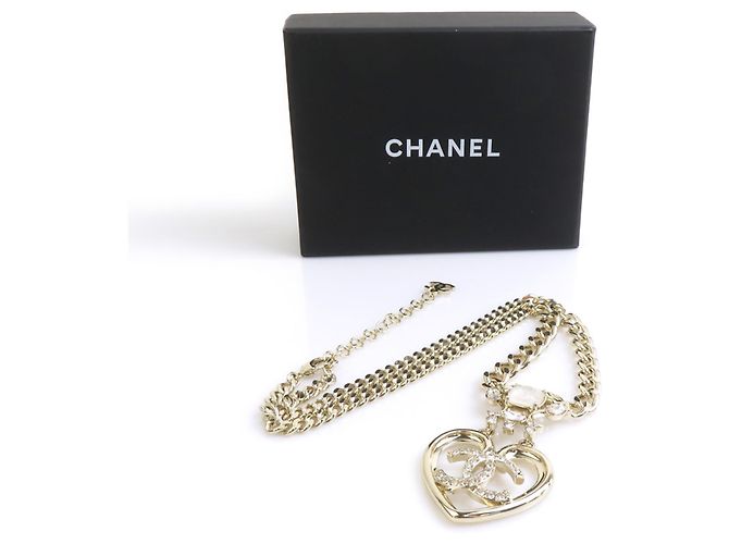 Colar de metal dourado Chanel - vista 8