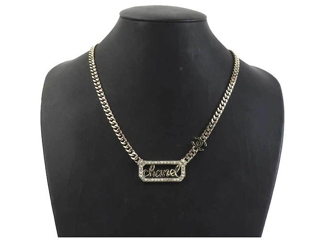 Collar Chanel dorado con perlas artificiales - vista 12