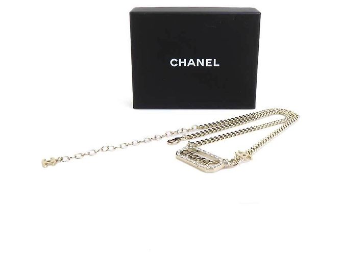 Collar Chanel dorado con perlas artificiales - vista 13