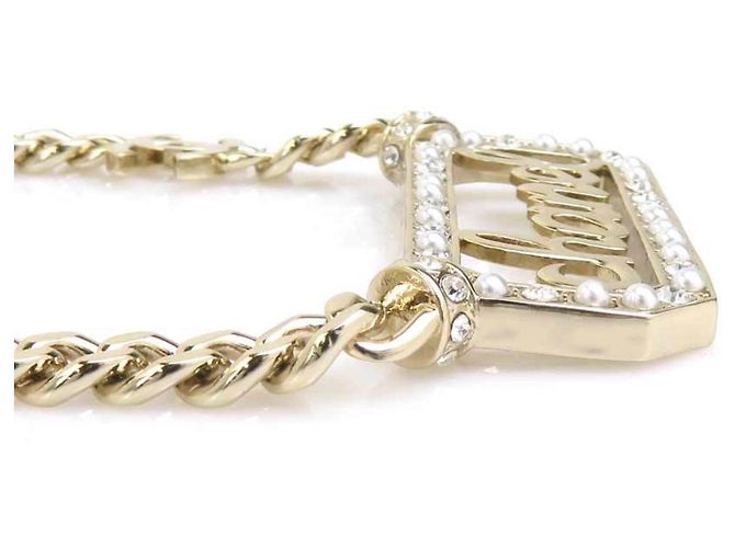 Collar Chanel dorado con perlas artificiales - vista 2