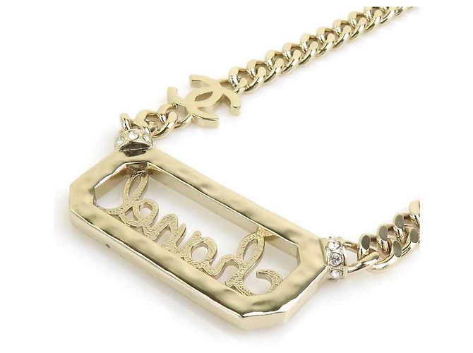 Collar Chanel dorado con perlas artificiales - vista 4