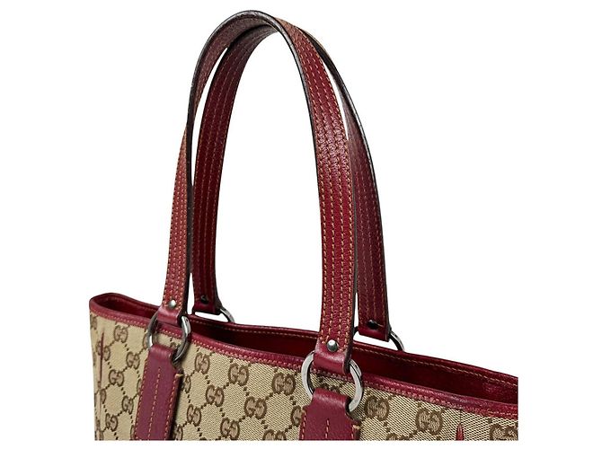 Borsa Tote Gucci marrone e bordeaux - vista 10