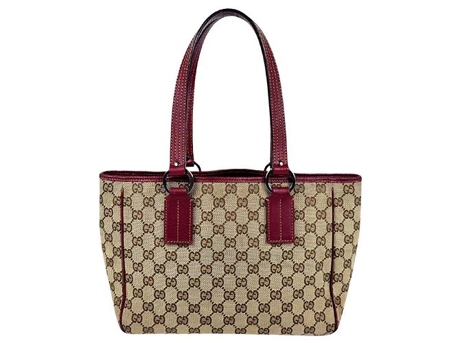 Borsa Tote Gucci marrone e bordeaux - vista 3