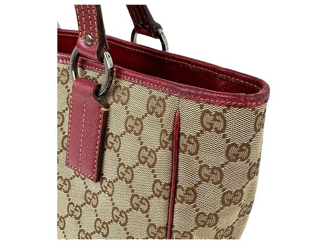 Borsa Tote Gucci marrone e bordeaux - vista 6